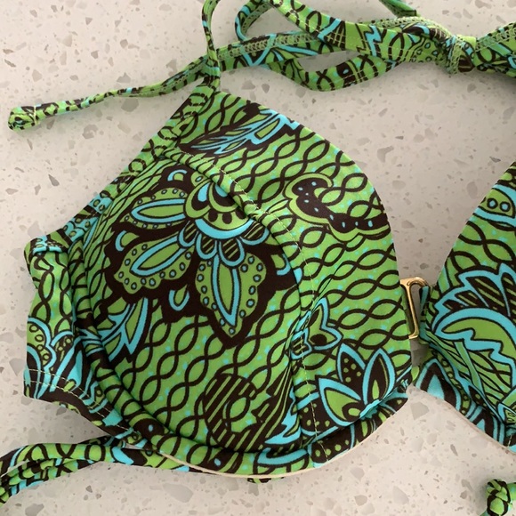 NWOT VICTORIA’S SECRET Green Print Padded Bikini - Picture 3 of 11